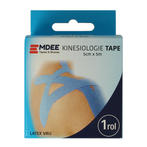 Emdee Kinesio tape licht blauw non cut 1.00 Rol