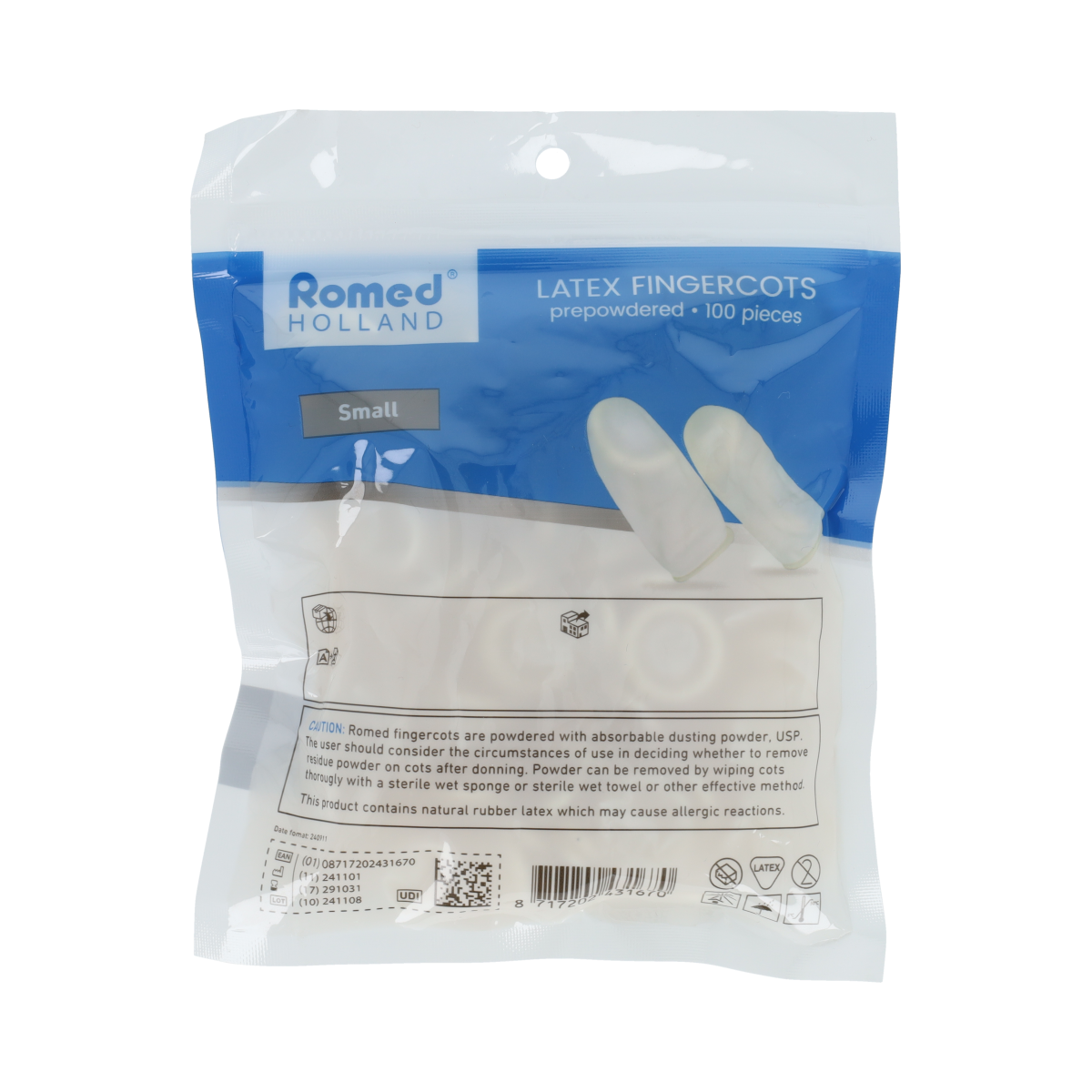 Romed Vingercondooms latex S  100.00 Stuks