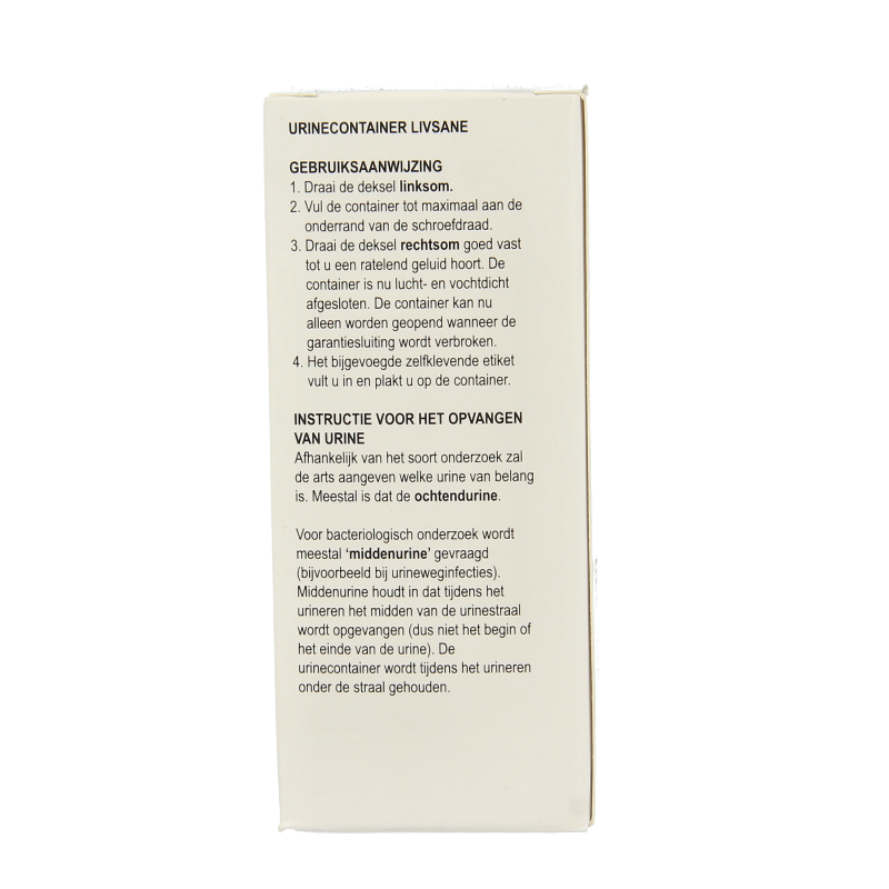 Livsane Urinecontainer 60ml met garantiesluiting 1 Stuks