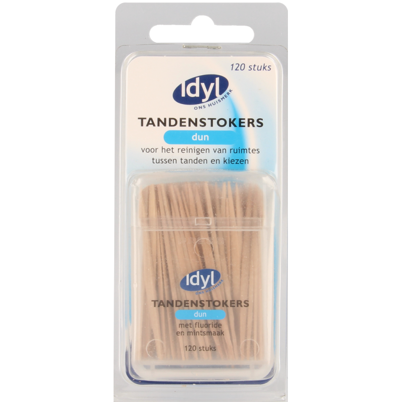 Idyl Tandenstokers dun met fluoride en mintsmaak 120 Stuks