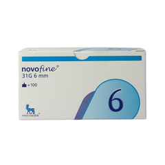 Novo Nordisk Novofine naalden 0.25 x 6 mm 31 gram  100 Stuks