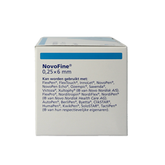 Novo Nordisk Novofine naalden 0.25 x 6 mm 31 gram  100 Stuks