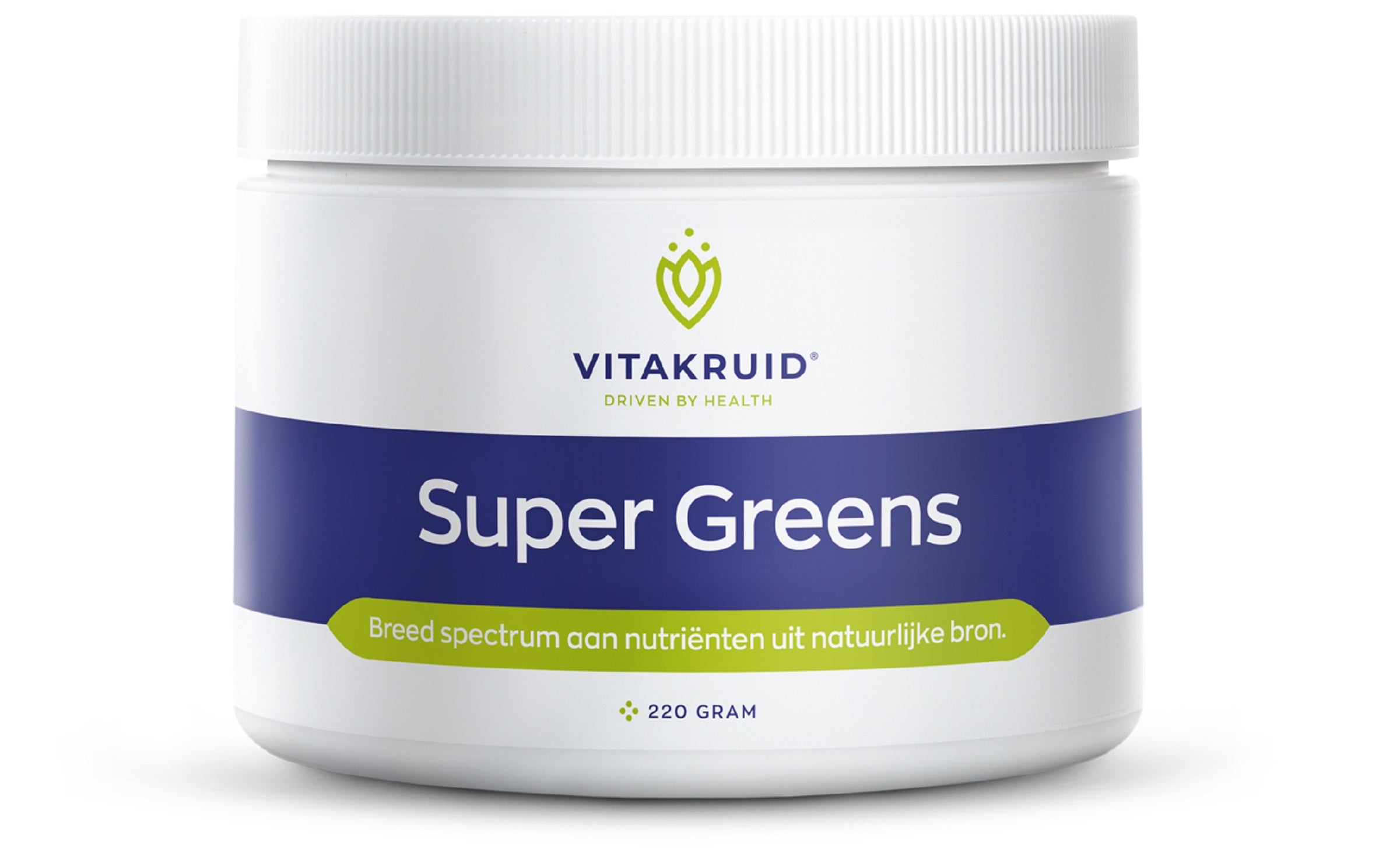 Vitakruid Super Greens 25 nutrienten oa probiotica & enzymen 220 Gram