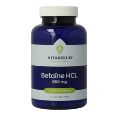 Vitakruid Betaine HCL 650mg & pepsine 160mg 120 Tabletten