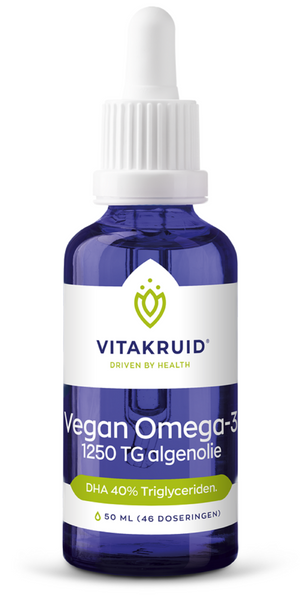 Vitakruid Omega 3 vegano aceite de algas 1250 triglicéridos 500 DHA 50 mililitros