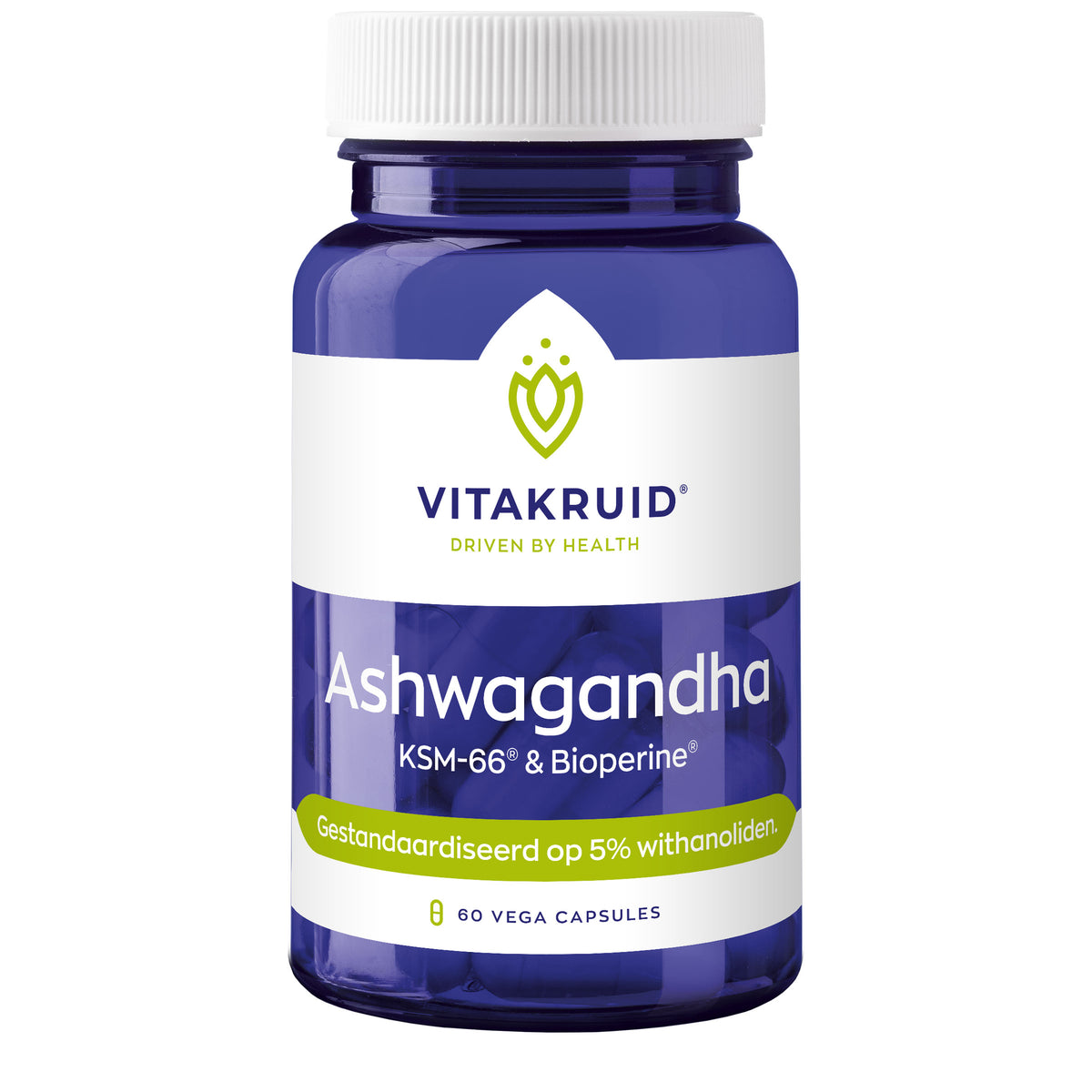 Vitakruid Ashwagandha 5% withanoliden KSM-66 & Bioperine 60.00 Vegetarische capsules