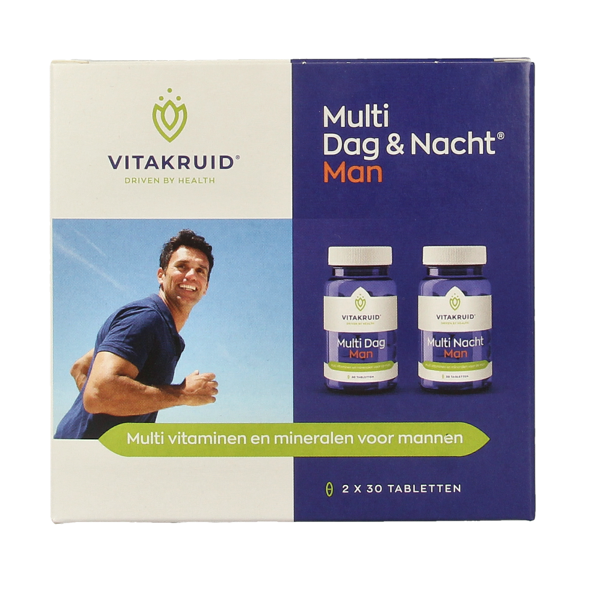Vitakruid Multi Dag & Nacht Man 100% Vegan 2 x 30 60.00 Tabletten