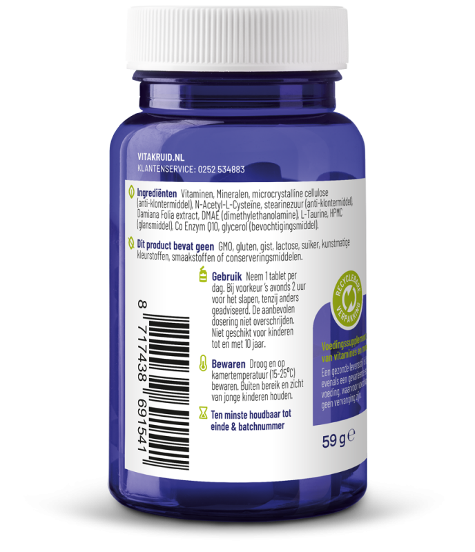 Vitakruid Multi Nacht Man 100% Vegan 30.00 Tabletten