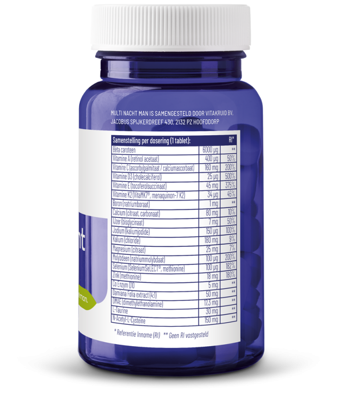 Vitakruid Multi Nacht Man 100% Vegan 30.00 Tabletten