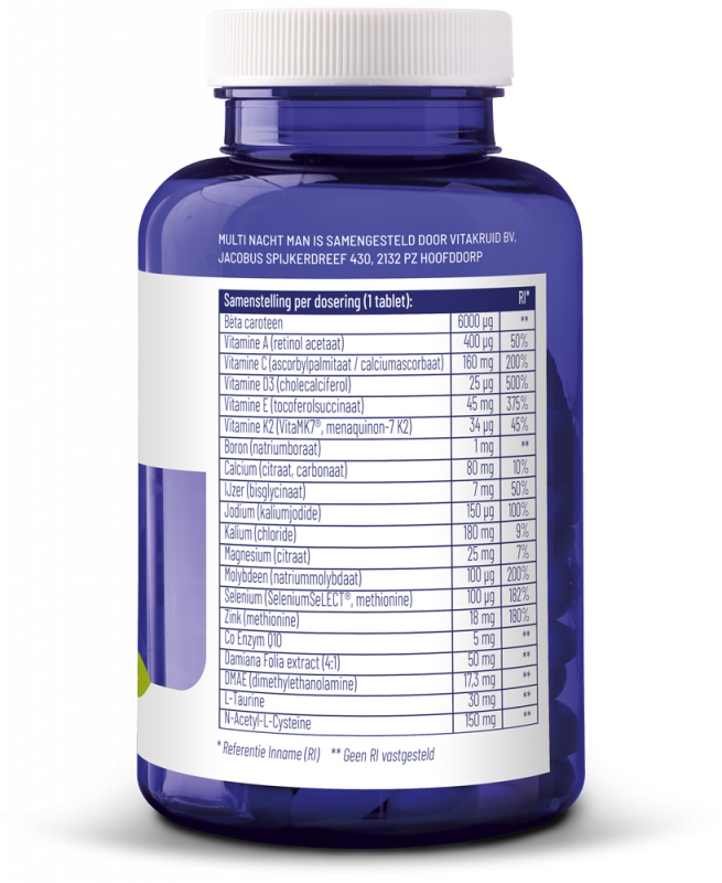 Vitakruid Multi Nacht Man 100% Vegan 90.00 Tabletten