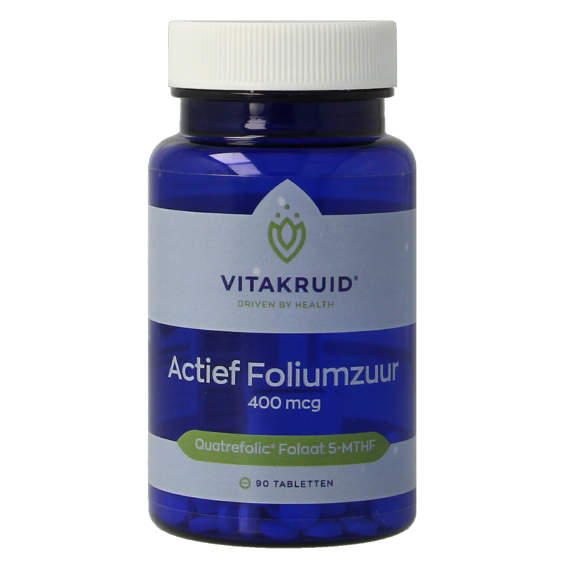 Vitakruid Actief Foliumzuur Quatrefolic 5-MTHF 400 mcg 90 Tabletten