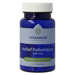 Vitakruid Actief Foliumzuur Quatrefolic 5-MTHF 400 mcg 90 Tabletten
