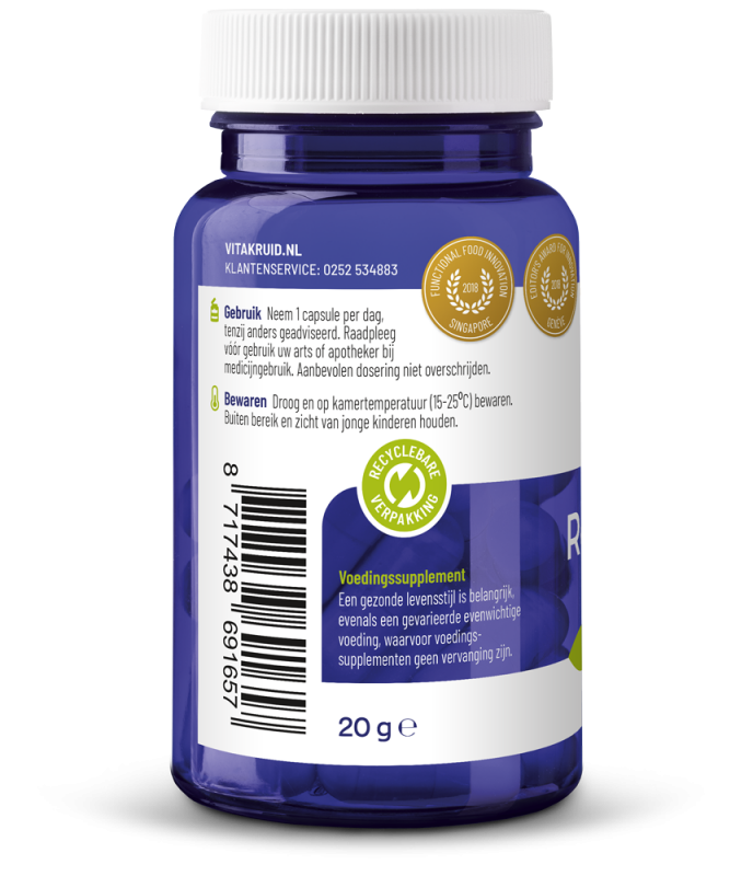 Vitakruid Resveratrol (Veri-te) 200 mg met Bioperine 60 Vegetarische capsules