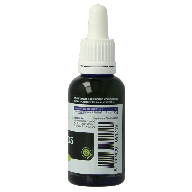Vitakruid Vitamine D3 Vegan Vitashine 5 mcg per druppel 30 Milliliter