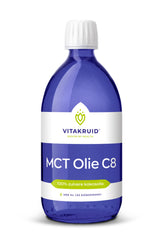 Vitakruid MCT Olie C8 100% zuivere & duurzame kokosolie 500 Milliliter