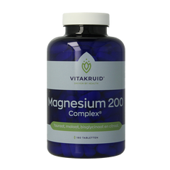 Vitakruid Magnesium 200 Complex Tauraat Malaat Bisglycinaat 180 Tabletten