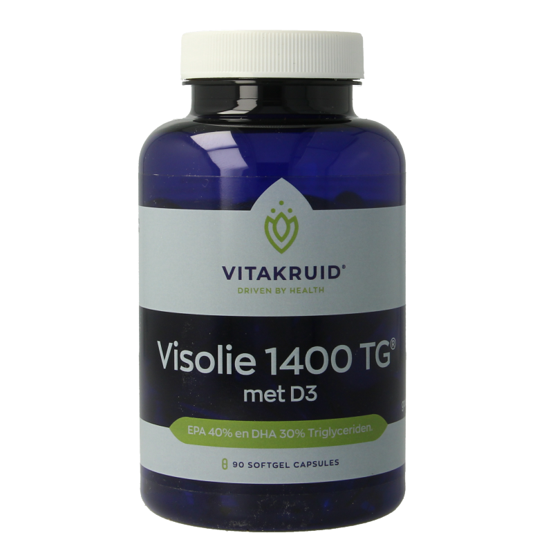 Vitakruid Visolie 1400 TG Triglyceriden met D3 90 Softgels