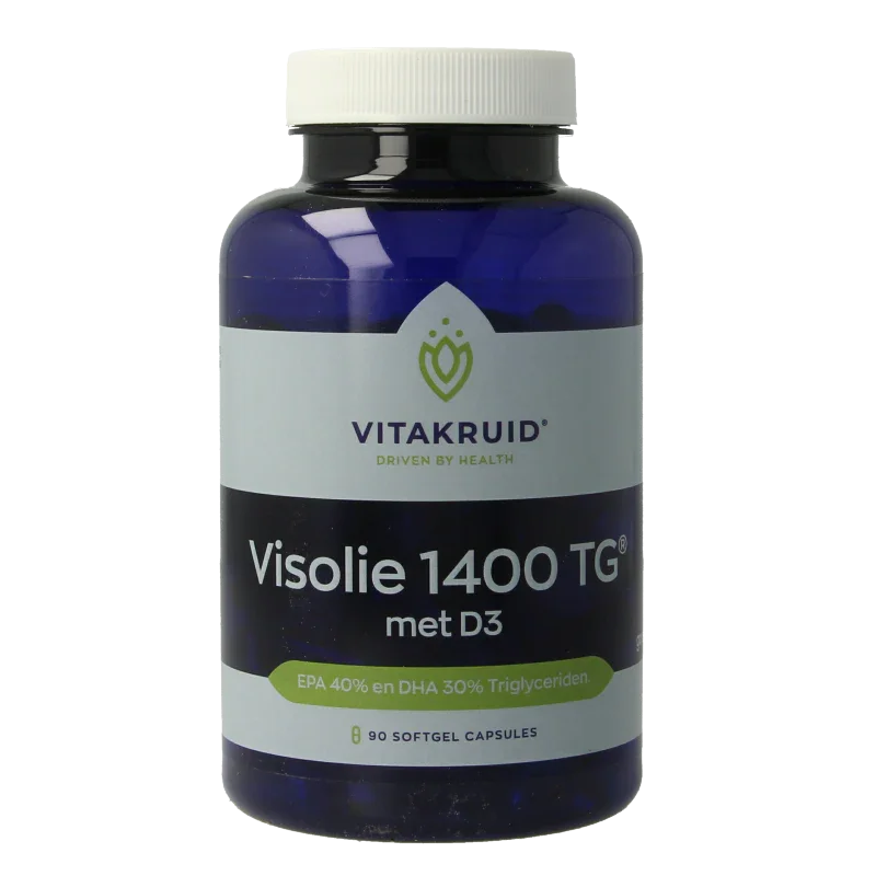 Vitakruid Visolie 1400 TG Triglyceriden met D3 90 Softgels