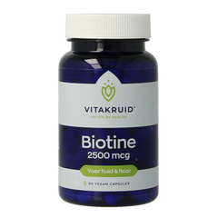 Vitakruid Biotine 2500 mcg voor Huid, Haar & Nagels 90 Vegetarische capsules