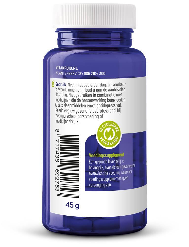 Vitakruid 5-HTP 100mg 90.00 Vegetarische capsules