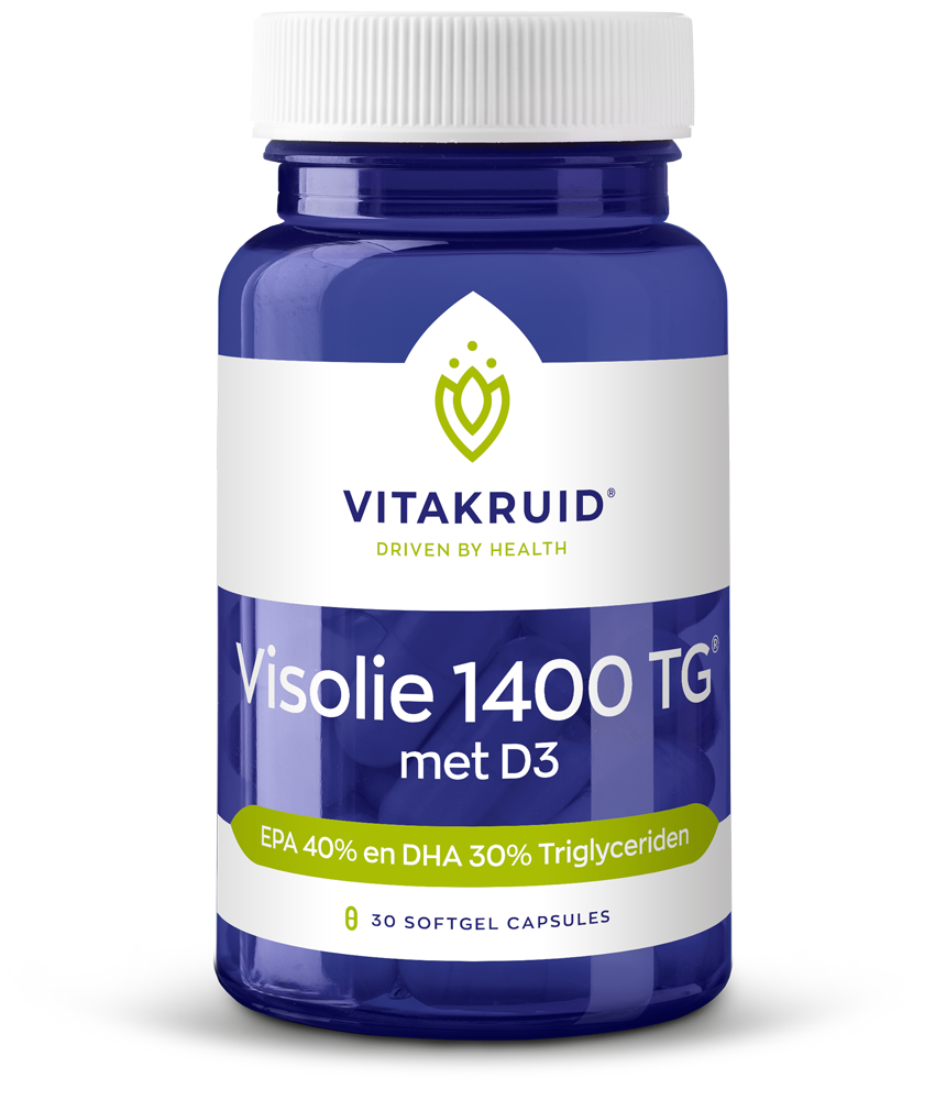 Vitakruid Visolie 1400 TG Triglyceriden met D3 30 Softgels