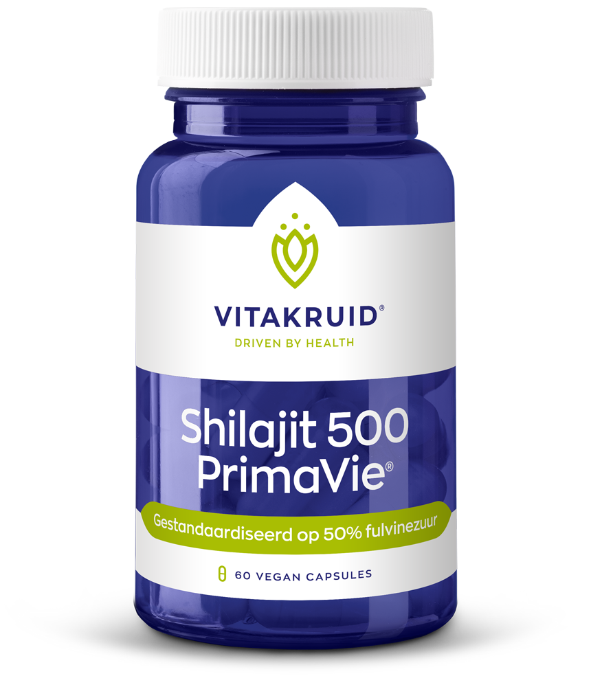 Vitakruid Shilajit 500mg PrimaVie 50% fulvinezuur 60 Vegetarische capsules