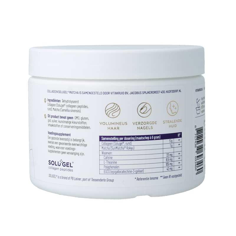 Vitakruid Matcha collageen sunmatcha & solgel 150 Gram