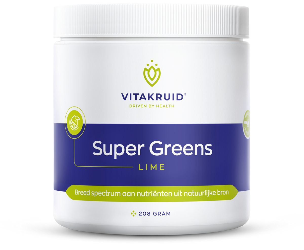 Vitakruid Super greens lime oa probiotica en enzymen 208 Gram