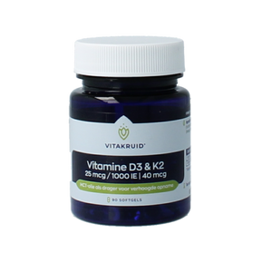 Vitakruid Vitamina D3 y K2 en aceite MCT para una mayor absorción 90 Softgels