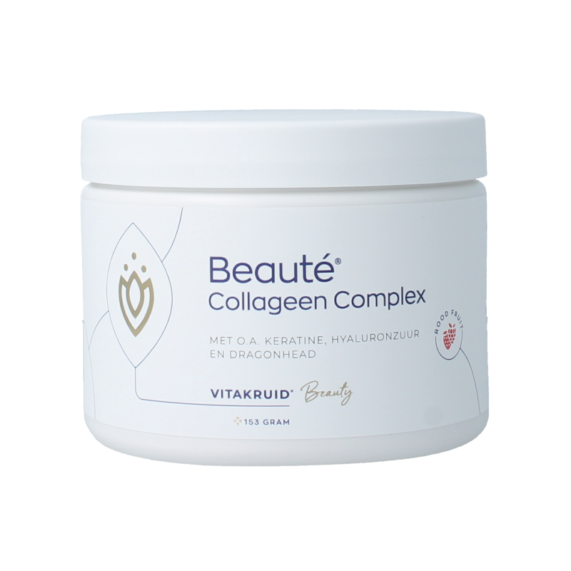 Vitakruid Beaute collageen rood fruit keratine hyaluronzuur 153 Gram