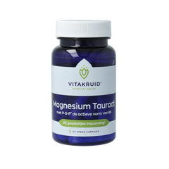 Vitakruid Magnesium Tauraat met vitamine B6 (P-5-P) 30.00 Vegetarische capsules