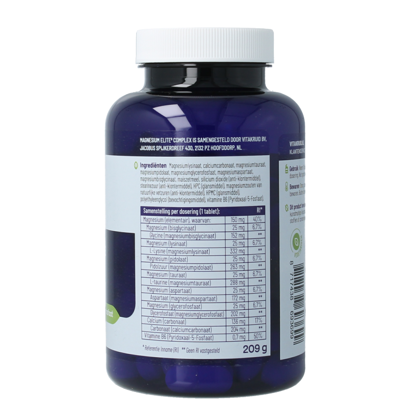 Vitakruid Magnesium elite6 complex oa lysinaat & pidolaat 90 Tabletten