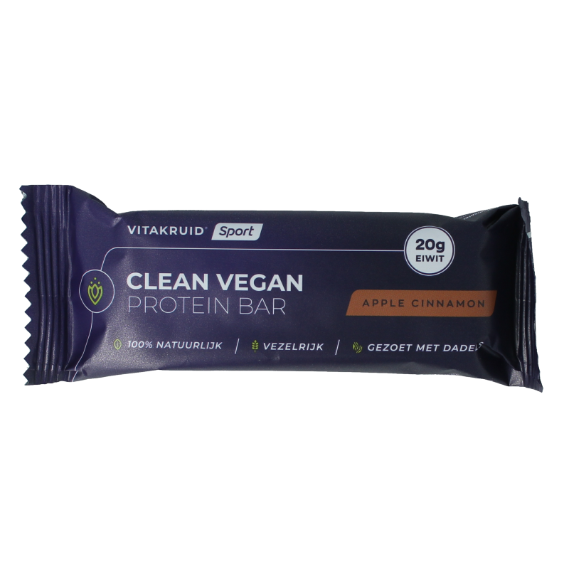 Vitakruid Clean vegan protein bar - apple cinnamon 1 Stuks
