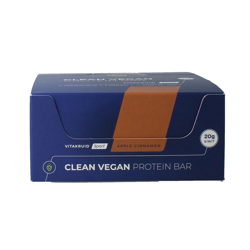 Vitakruid Clean vegan protein bar - apple cinnamon 12 Stuks