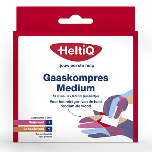 Heltiq Gazekompressen 8.5 x 5cm sechzehn Stück