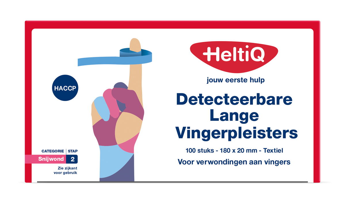 Heltiq Detect vingerpleister lang textiel 180 x 20mm 100.00 Stuks