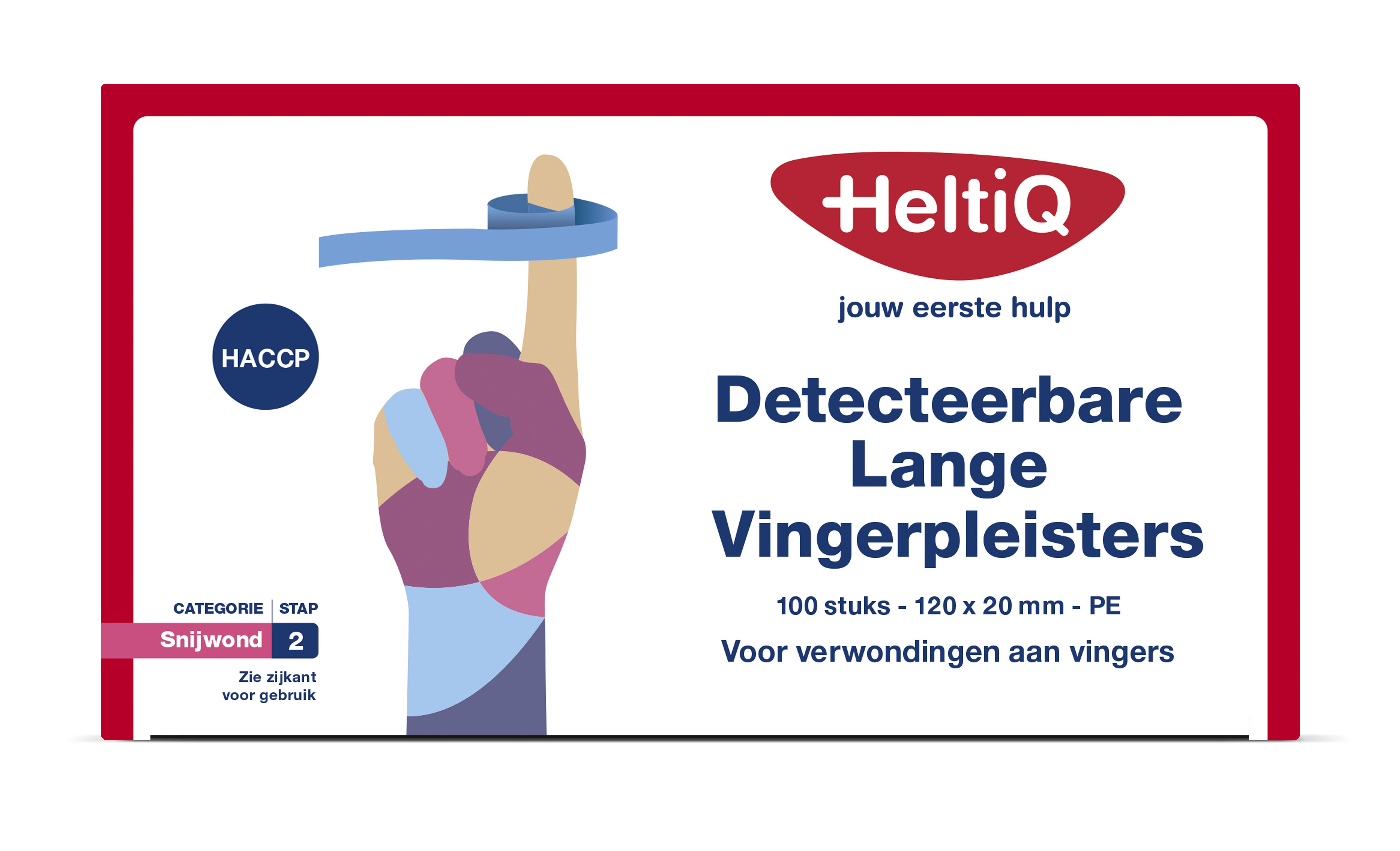 Heltiq Detect vingerpleister lang PE 120 x 20mm 100.00 Stuks