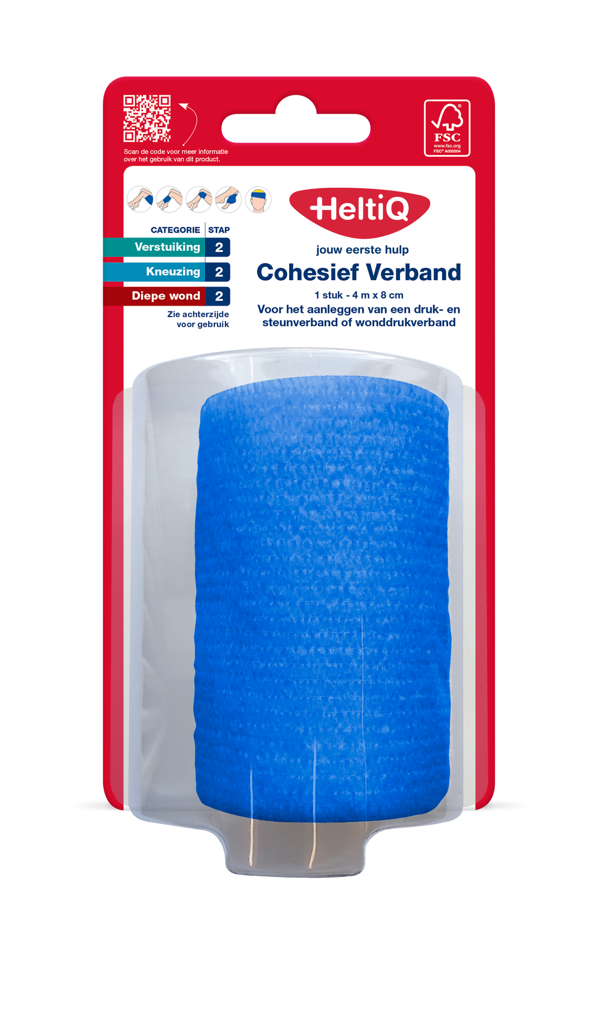 Heltiq Cohesief verband 4m x 8cm 1.00 Stuks