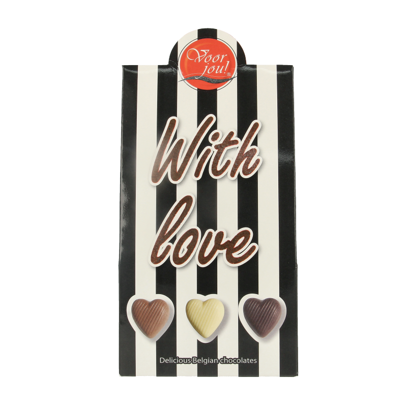 Voor Jou! Cadeau doos black & white with love 100 Gram