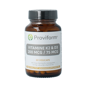 Proviform Vitamin K2 200mcg & D3 75mcg 60 Vegetarian capsules