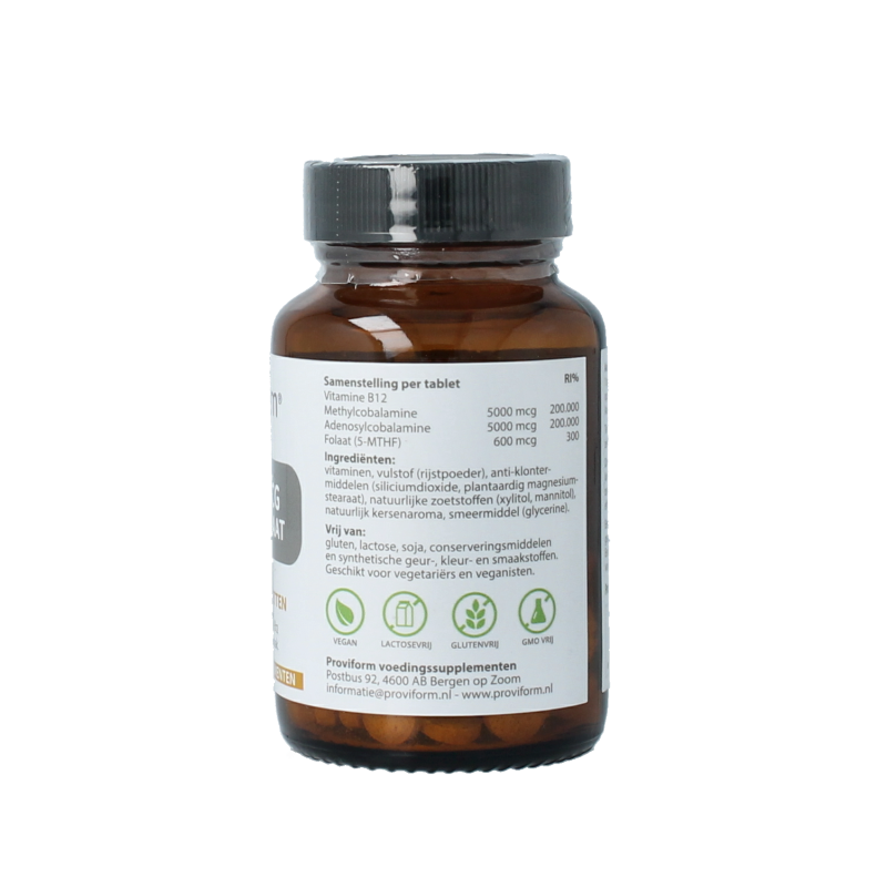 Proviform Vitamine B12 10.000mcg combi actief folaat 60 Zuigtabletten