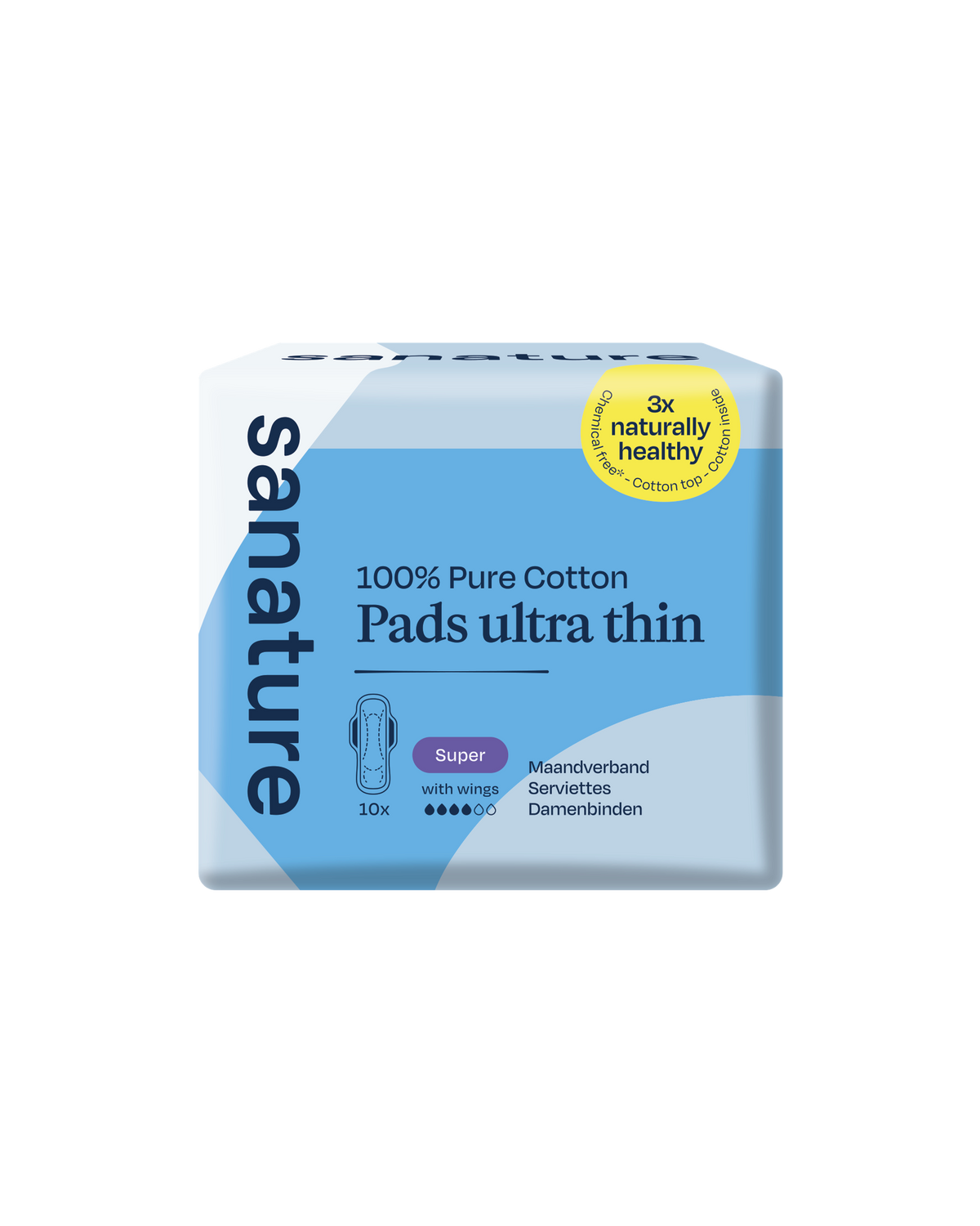 Sanature Maandverband super 100% katoen 10.00 Stuks