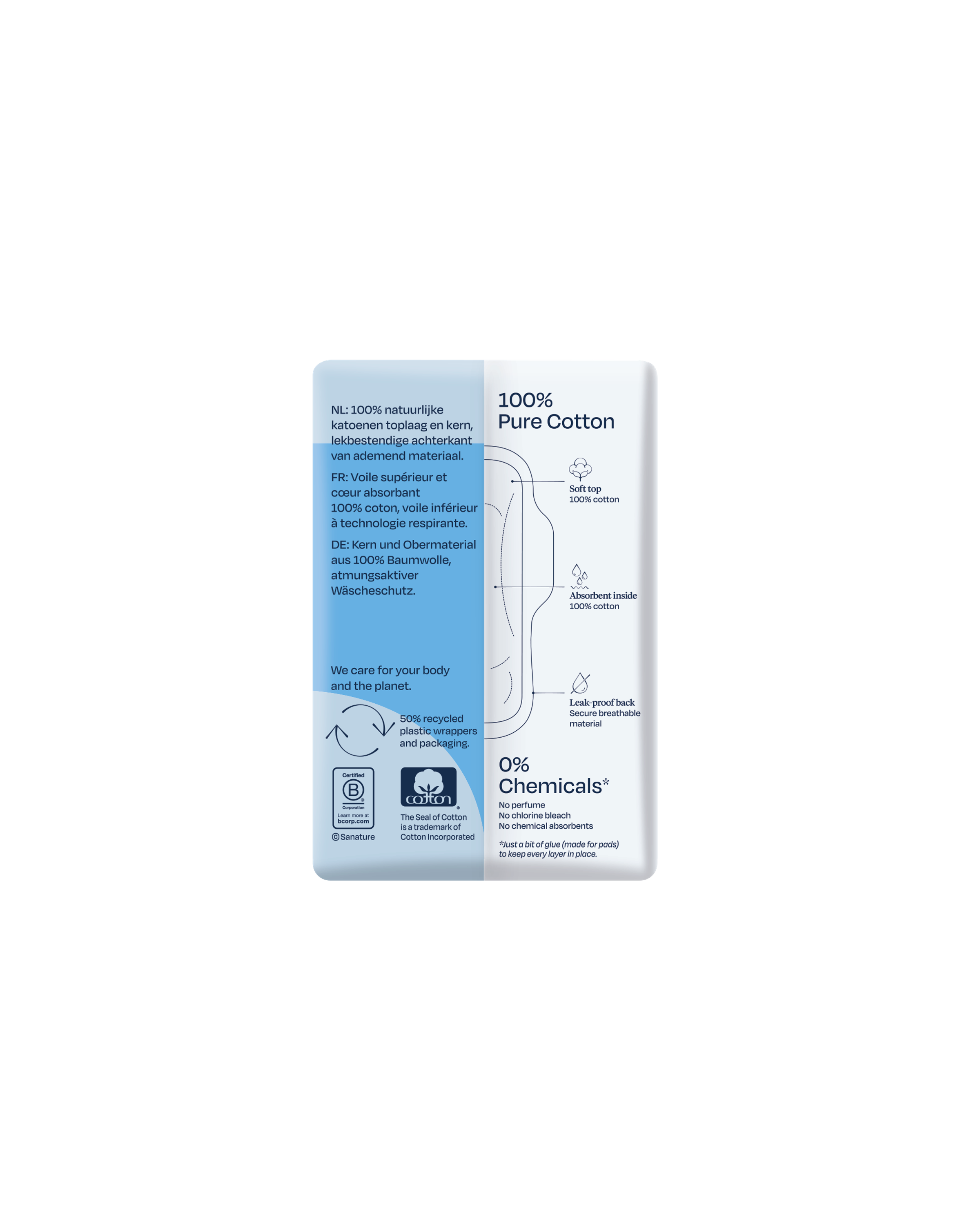 Sanature Maandverband super 100% katoen 10.00 Stuks