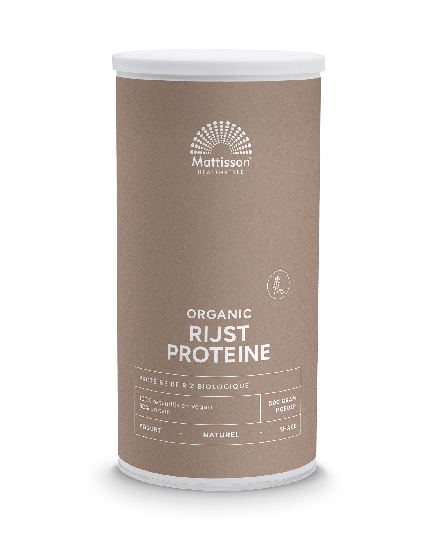Mattisson Rijst proteine naturel vegan 80% bio 500 Gram