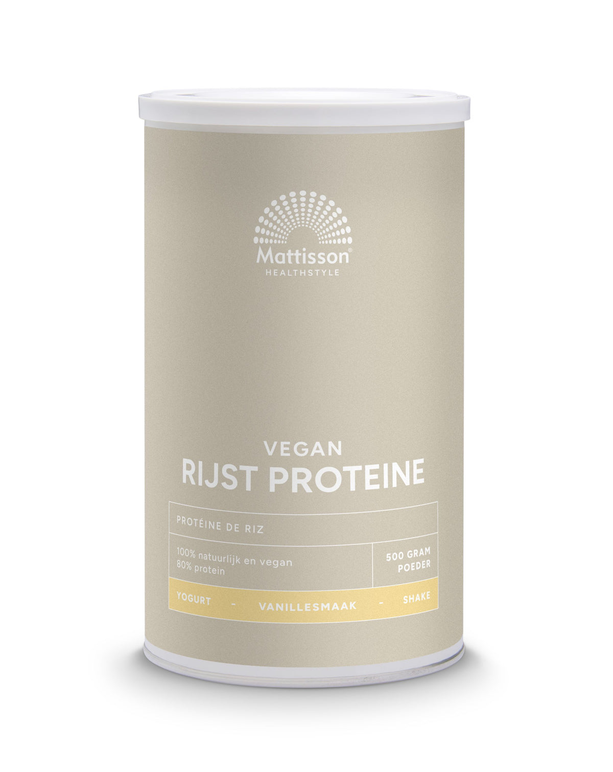 Mattisson Absolute rijst proteine vanille vegan 80% 500 Gram