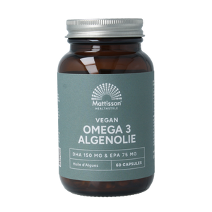 Mattisson Veganes Omega 3 Algenöl DHA 150mg EPA 75mg 60 Vegetarische Kapseln