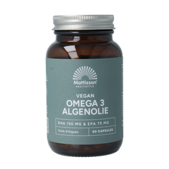 Mattisson Vegan omega 3 algenolie DHA 150mg EPA 75mg 60 Vegetarische capsules