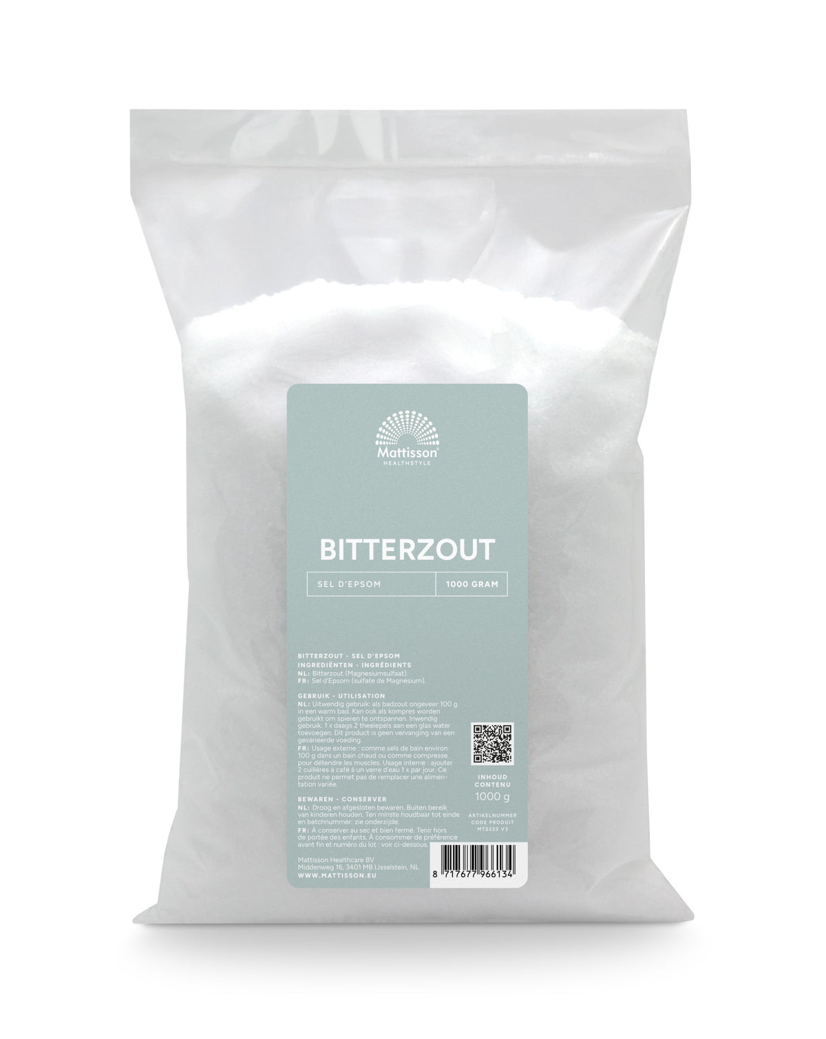 Mattisson Bitterzout epsom zout magnesiumsulfaat 1 Kilogram