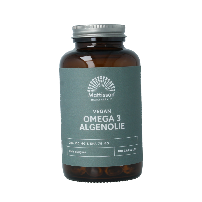 Mattisson Vegan omega 3 algenolie DHA 150mg EPA 75mg 180 Vegetarische capsules