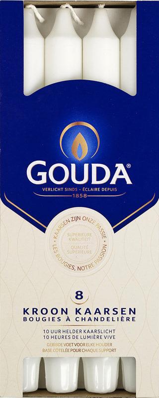 Gouda Kroonkaars wit 240/24 8 Stuks
